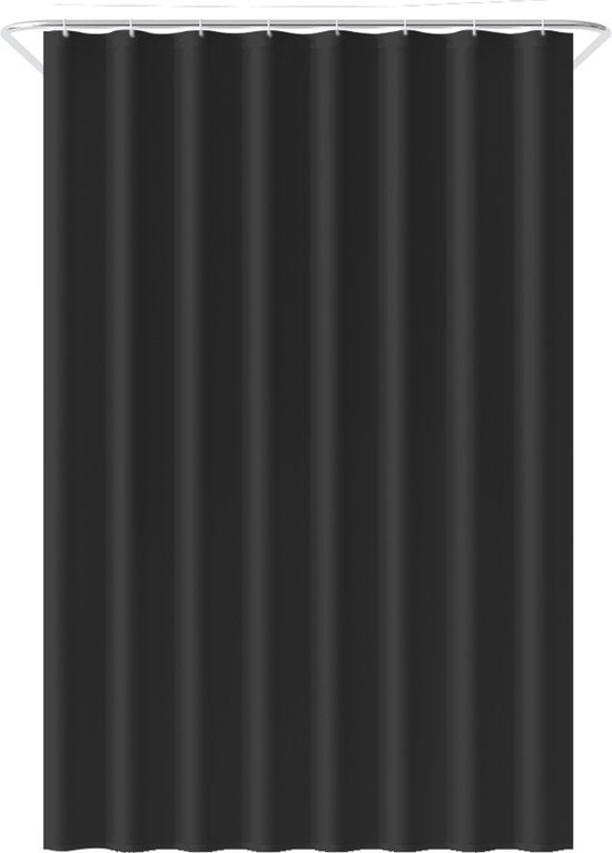 Loti Living Duschvorhang Anti-Schimmel - Schwarz - Ringe inklusive - Wasserdicht - Polyester - Duschvorhang 120x200 cm