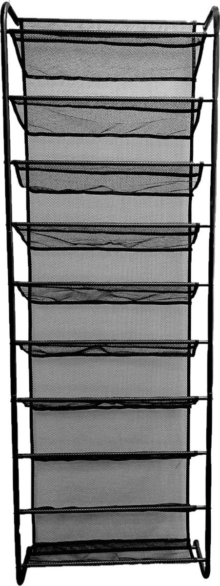 O'DADDYÂ¬Ã† Hängeschuhhalter Metalltür - Geeignet für aufrechte und stumpfe Türen, beidseitig - 20 x 51 x 182 cm - Schwarz