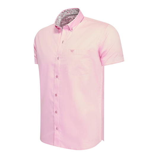 Cappuccino Shirt Kurzarm Stretch Toscana-Rose- Größe L