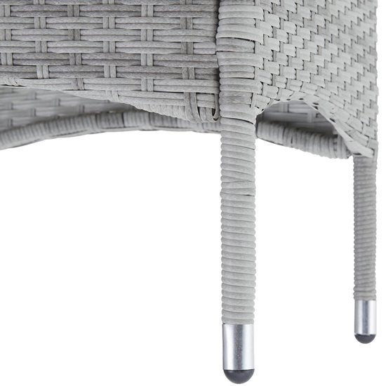 tectake - Geflechtmöbel-Gartenset mit abnehmbaren Bezügen, 2 Stühle und Tisch mit Glasplatte, 2x Outdoor-Loungesessel mit Armlehnen und Gartentisch, Gartenmöbel-Set, Balkonmöbel - hellgrau - Poly-Rattan
