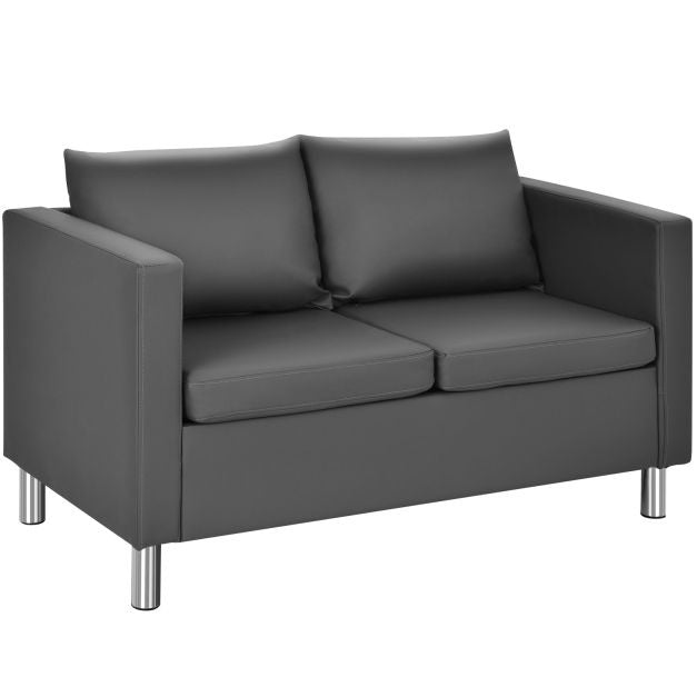 Coast Zweisitzer-Sofa - 120x60x62,5 cm - Leder - Grau