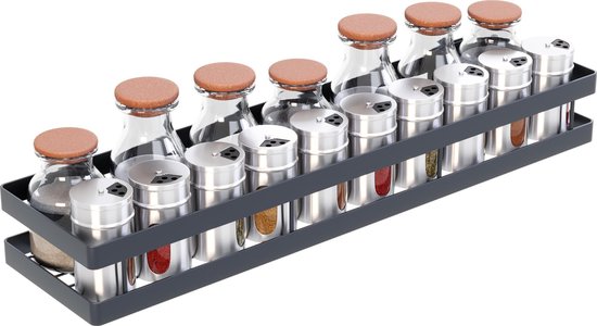 Noswo Kräutergestell hängend - Kräutergestell für Kräutertöpfe - Küchenregal hängend - 50 cm - Schwarz