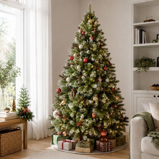 Triumph Tree Pittsburgh Kunstbaum Grün – Weihnachtsbaum mit üppiger Optik und 812 Zweigen – Weihnachtsdekoration für den Innenbereich – Rund mit Stecksystem – H 215 x Ø 117 cm