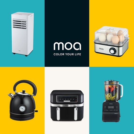 MOA Mobile Air Conditioner - 7.000 BTU - Klimagerät - Fernbedienung - Energieklasse A - Fensterdichtungssätze - Bis zu 60 m³ Kühlleistung - Entfeuchter - Weiß