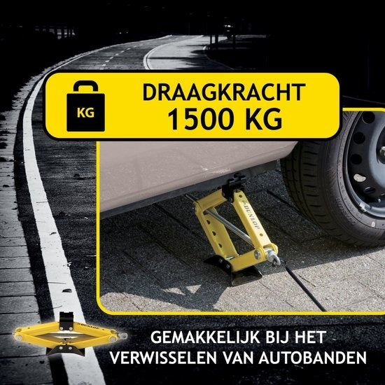 Dunlop Jack - Mechanisch - Tragfähigkeit 1,5 Tonnen - Hubhöhe 26-38 cm