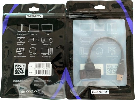 GarpexÂ® USB 3.0 zu SATA Adapter - Datenkabel für Festplatten - SATA 7+15 22 Pin Kabel