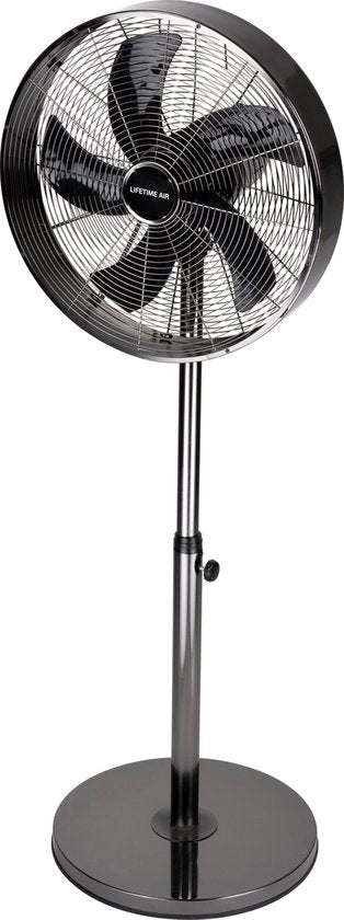 Lifetime Air Stativventilator - 230V - Höhe 85-125 CM - 3 Geschwindigkeiten - Oszillationsfunktion - Neigbar - Silber