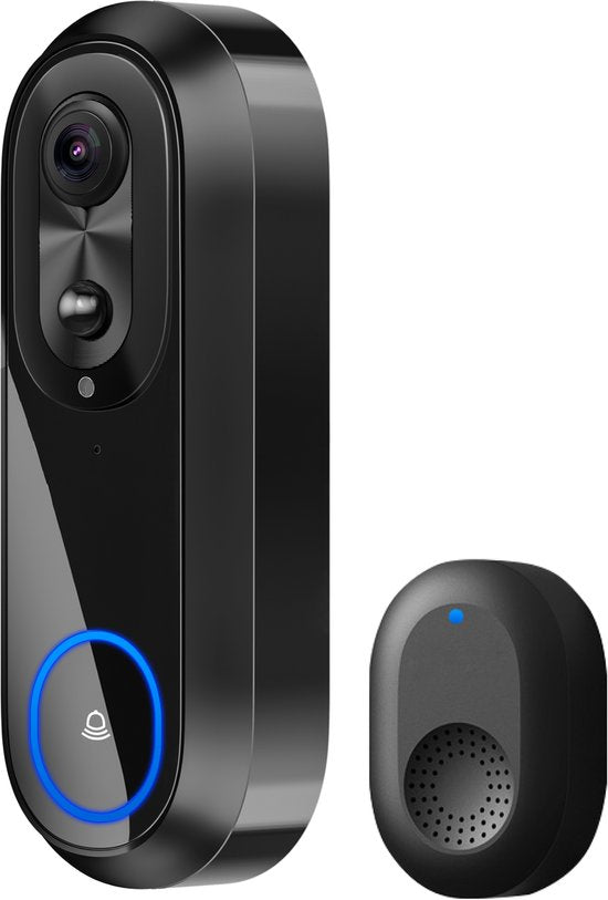 Audyn Video-Türklingel - Mit Kamera - Drahtlos - Smart - WiFi - 1080P - Kein Abonnement - Inkl. drahtloser Gong