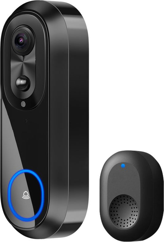 Audyn Video-Türklingel - Mit Kamera - Drahtlos - Smart - WiFi - 1080P - Kein Abonnement - Inkl. drahtloser Gong