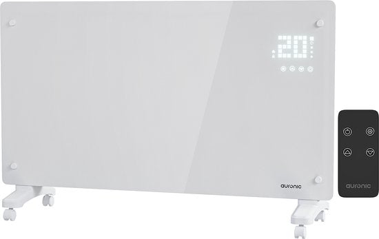 Auronic Electric Heater - Konvektorheizung mit Thermostat und Fernbedienung - Flächenheizung - bis zu 30 m² - 2500W Heizleistung - Weiß