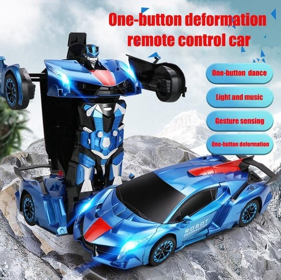 MEWAU 1:12 RC Transforming Car/Roboter - 2 in 1Ferngesteuertes Auto - Gestenwahrnehmung - Spielzeugauto - Rot