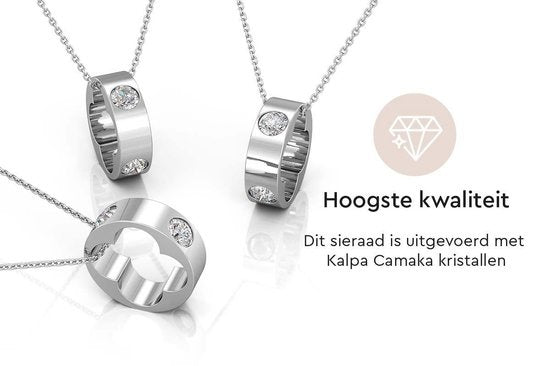 Yolora Damen Halskette mit Anhänger und Kalpa Camaka Kristallen - Farbe Silber - 18K Weißgold plattiert - Geschenkbox - Muttertagsgeschenk