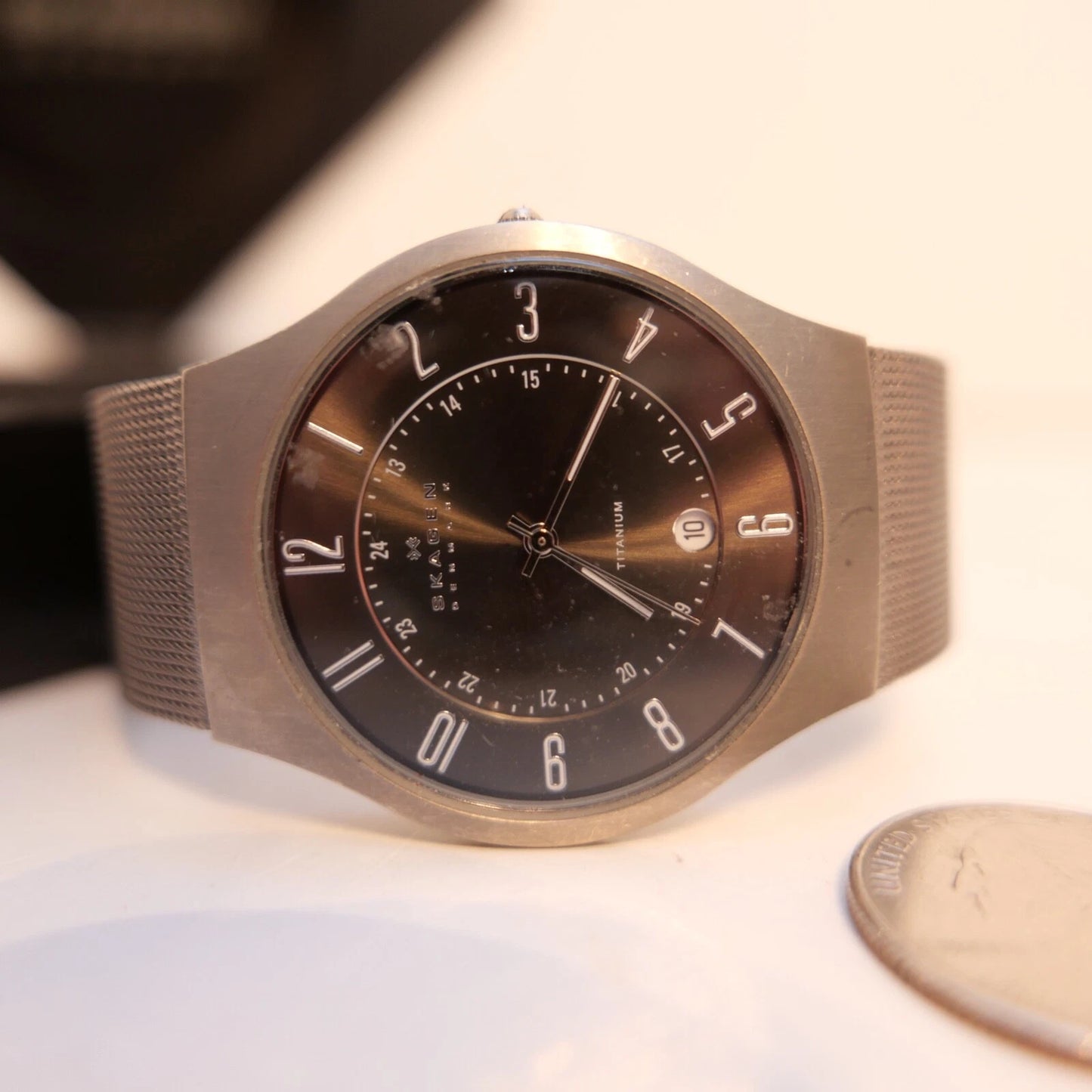 Skagen Herrenuhr Sundby – Ultraslim – Titan – 34 mm – Grau