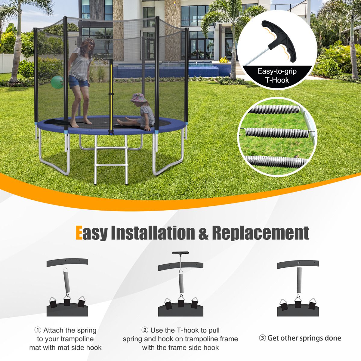 Coast Sprungfedern für Trampolin - 20 Stück - 14 cm - Edelstahl