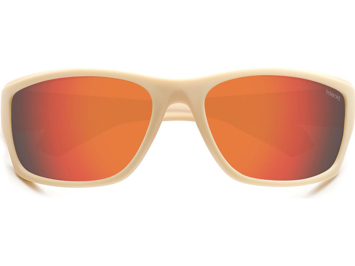 Polaroid-Sonnenbrille – Kunststoff – Herren – Weiß-Orange – 65 x 17 x 125 mm