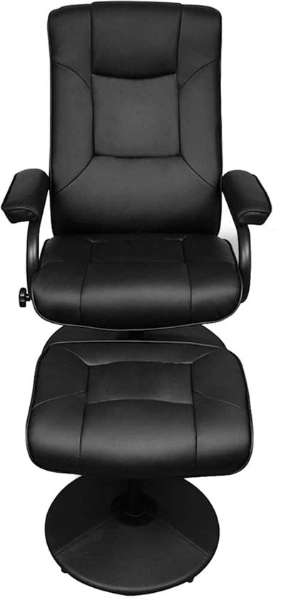 vidaXL – TV-Sessel – mit – Fußhocker – Kunstleder – schwarz