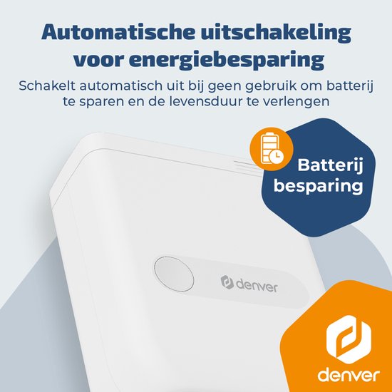 Denver Etikettendrucker – Bluetooth – Verbindung mit Smartphone – 15 x 40 mm – inkl. 4 Etikettenrollen – MBP16