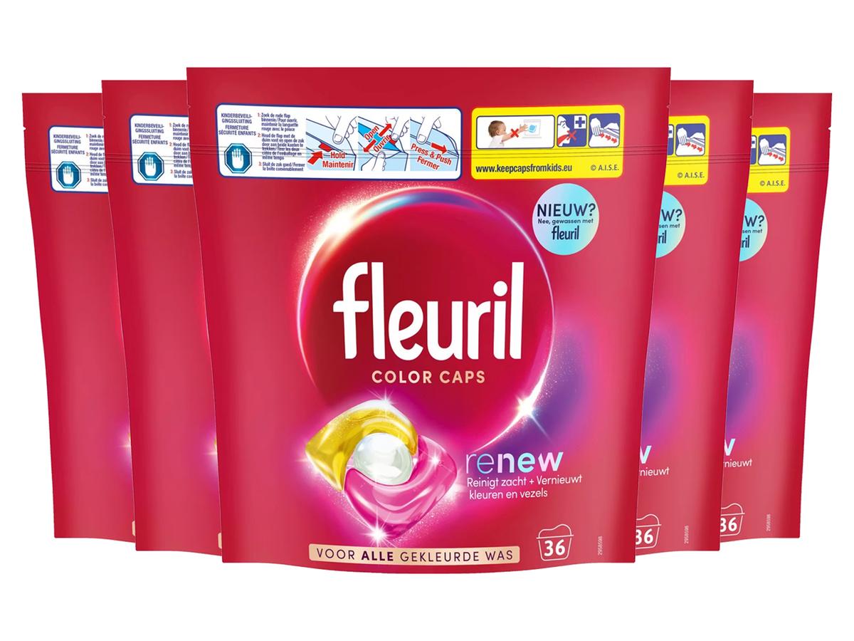 Fleuril Renew Color Caps – Hochwirksame Waschpflege – 180 Kapseln – Verschiedene Düfte