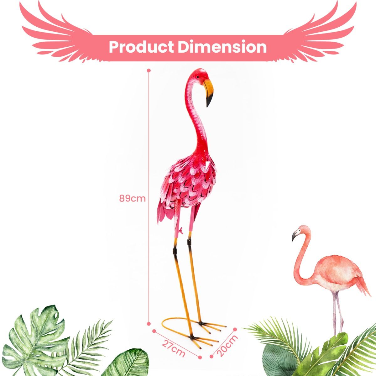 Coast Flamingo Garten Statuen - 2er Set - Metall - Rosa