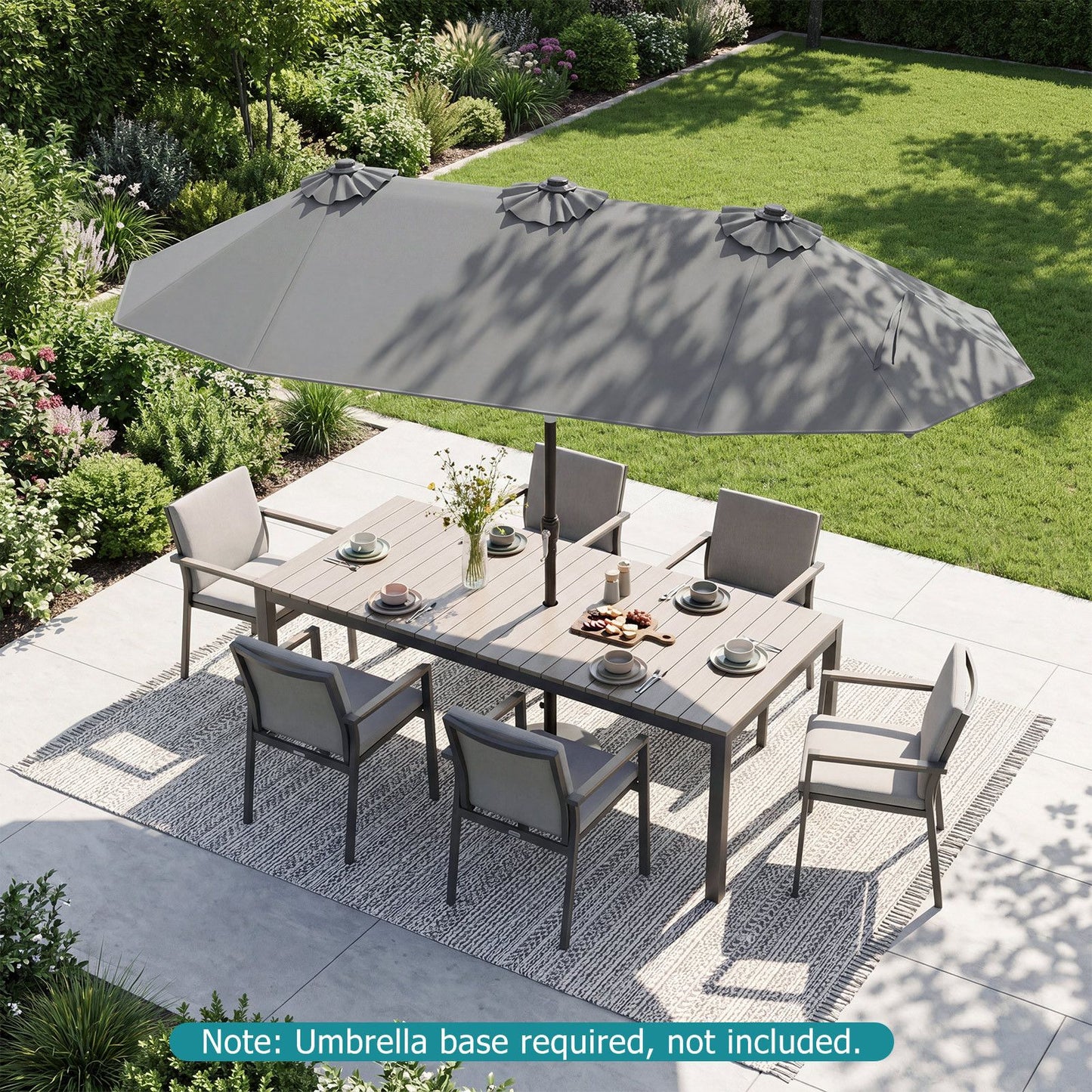 Coast Doppel-Sonnenschirm 300 x 160 cm – rechteckig – neigbar – grau