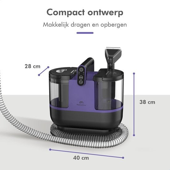 Motionflow 4-in-1 Teppichreiniger - 1800 ml Wassertank - Heizfunktion - Selbstreinigend - 40 x 28 x 38 cm - Lila