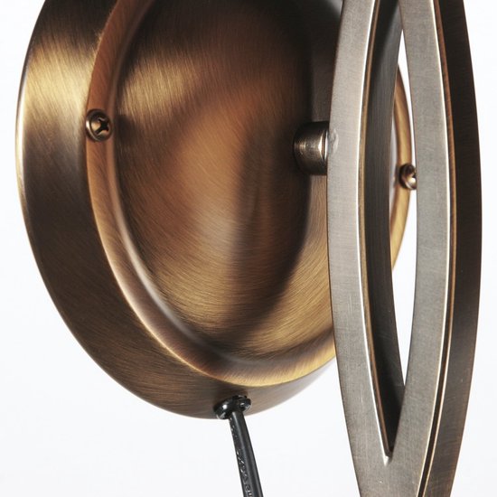 Anthea 4328BR – Klassische Wandleuchte mit bronzefarbenem Leuchtenkörper und einem 17 cm großen Glasschirm in Marmoroptik, E27-Fassung, Steinhauer