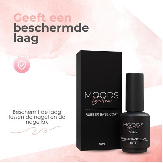Moods Gellac - Rubber Base Coat - Nagellak - Gellak Starterspakket - Nagels - Gellak Set - 15 ML