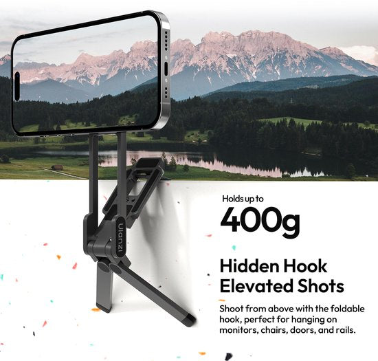 Ulanzi MA38 MagLock Handy-Fotostativ – MagSafe-Griff und Stativ – mit 2 Blitzschuhhalterungen – Aluminium
