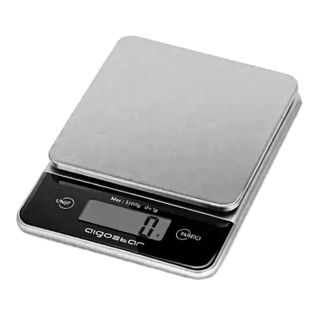 Aigostar Digitale Küchenwaage – Grau – Edelstahl – 5 kg/1 g, LCD