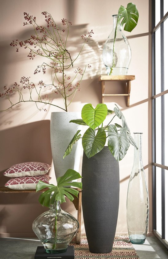 Mica Decorations Kyara Flaschenvase - H46 x Ø38 cm - Recyceltes Glas - Transparent
