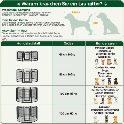 Yaheetech Puppy Spielbox, 8-teilig – Schwarz – 200 x 68 x 80 cm – Zusammenklappbar