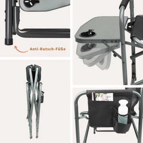 TRVLMORE - Campingstühle - Duo Pack - Zusammenklappbar - 120 kg Belastbarkeit - Schwarz