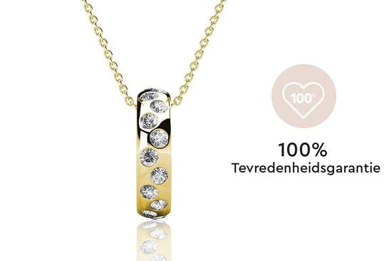 Yolora Damenhalskette mit Anhänger - Kalpa Camaka Kristalle - Farbe Gold - 18K Gelbgold vergoldet - Damenhalskette Gold - Schmuck - Halskette - Luxuriöse Geschenkbox - Geschenkbox - Exklusive Geschenkbox - Schöne Geschenkverpackung