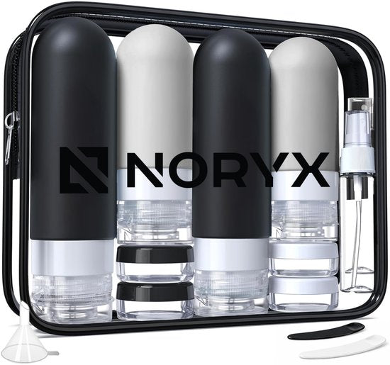 Noryx Reisefläschchen, 12-teilig – Handgepäck – Reisezubehör – Reisefläschchen – Kosmetiktiegel – Reisefläschchen – Reiseverpackung – Reiseset