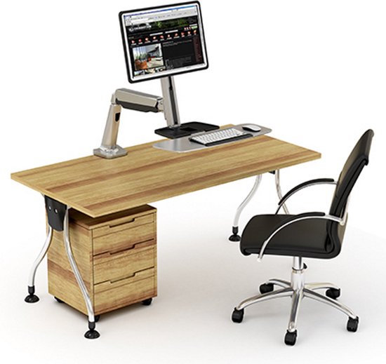 Sitz-Steh-Arbeitsplatz - Monitorhalterung mit Tastatur - Arbeitsstation