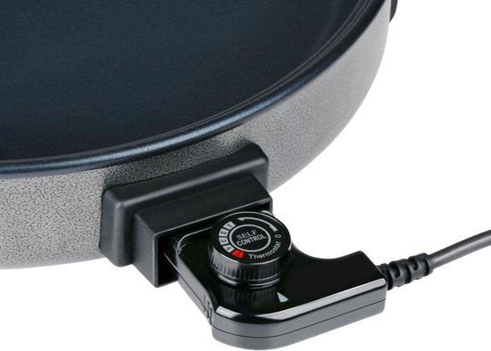 Alpina Pfanne – Party-Pfanne mit Deckel und Thermostat – Antihaftbeschichtung zum Braten und Warmhalten – 1500 W elektrische Pfanne mit Glasdeckel – Cool-Touch-Griffe – Ø 40 cm