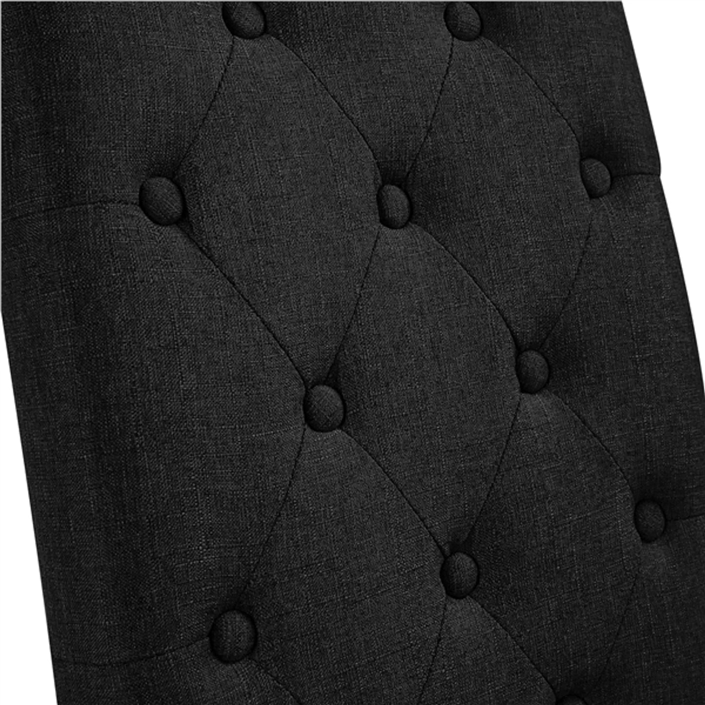 Yaheetech Esszimmerstuhl mit hoher Rückenlehne 2 Stück - Mit gepolsterter Rückenlehne und massiven Eichenbeinen und verstellbaren Schutzbeinen - Für Küche und Restaurant - Schwarzes Polyester und Eiche - 45,5 x 62 x 98,5 cm