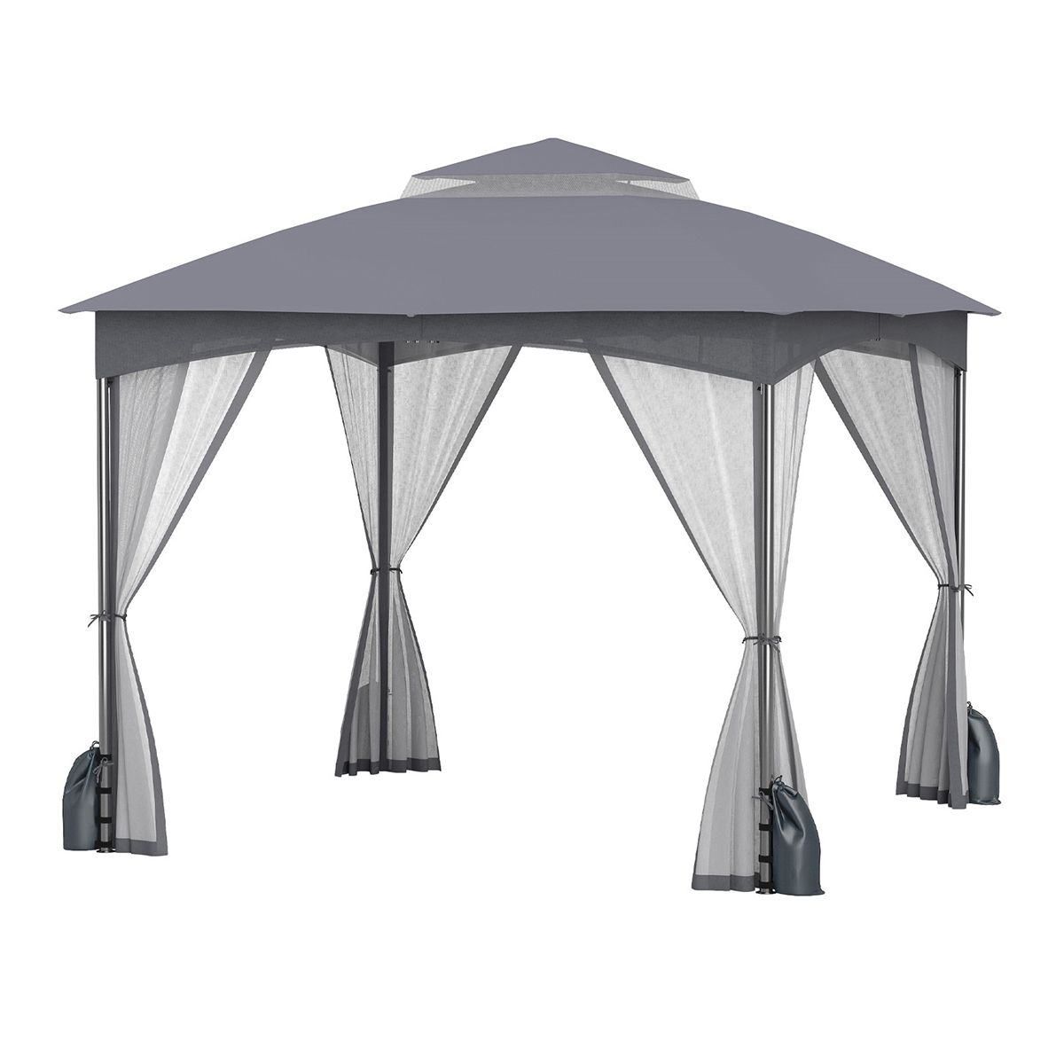 Coast Gartenpavillon – Doppeldach – Moskitonetz – 3 x 3 m – Khaki