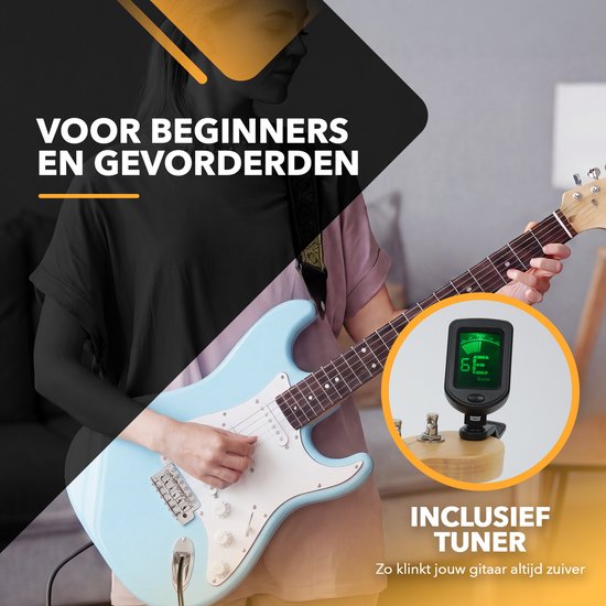 Finesse E-Gitarre mit Verstärker – inklusive Videokurs – Gitarre – Erwachsene – Kinder – Blau