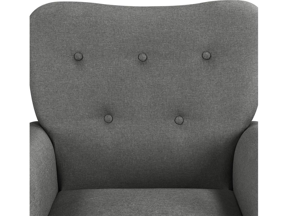 Relaxsessel 611622 – 74 x 72 x 94 cm – Dunkelgrau – Holzbeine