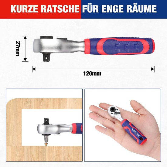 42-teiliges Steckschlüssel- und Bitset mit Ratsche und Magnethalterung