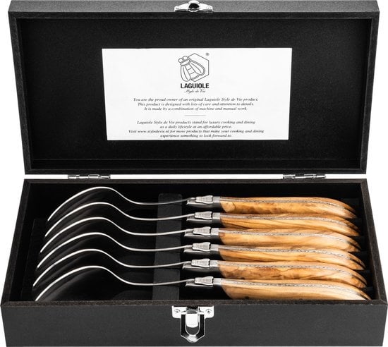 Laguiole Style de Vie Löffel Luxury Line - 6-teilig - Olivenholz