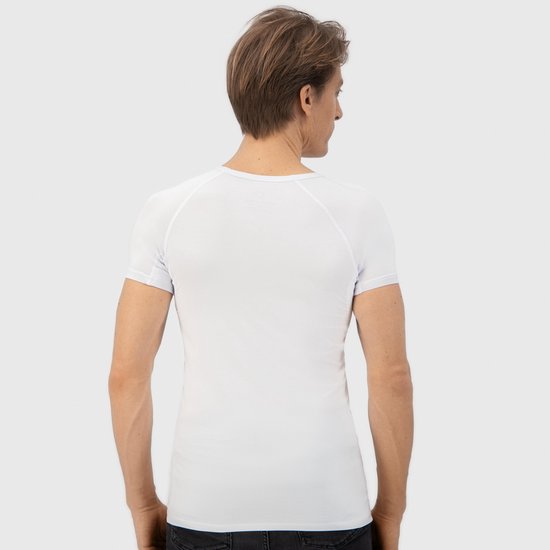 Anti Sweat Shirt - Fibershirts® - eingenähte Achselpads - Unterhemd - Weiß - Rundhalsausschnitt - Herren - Größe XXL