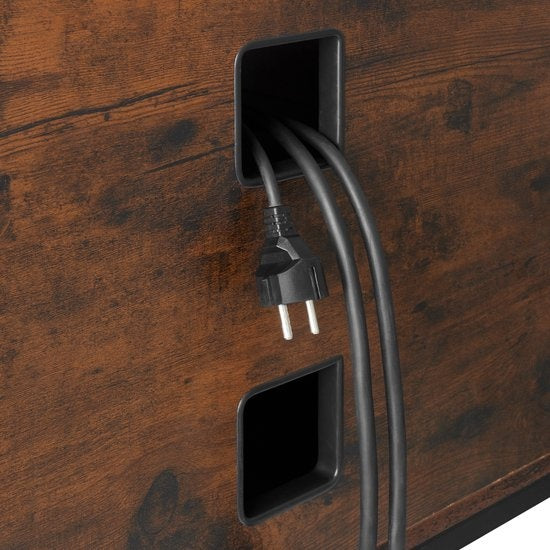 tectake - TV-meubel met 4 open vakken en verstelbare plank - industrieel donkerbruin - afm. 120 x 40 x 50,5 cm - 404644