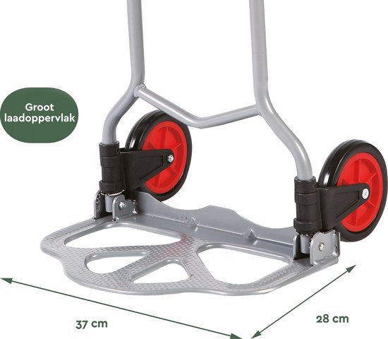 BRASQ Zusammenklappbarer Trolley inkl. Gepäcknadel - 60 KG Kapazität - Transportwagen - Plattformwagen - Stahlwagen