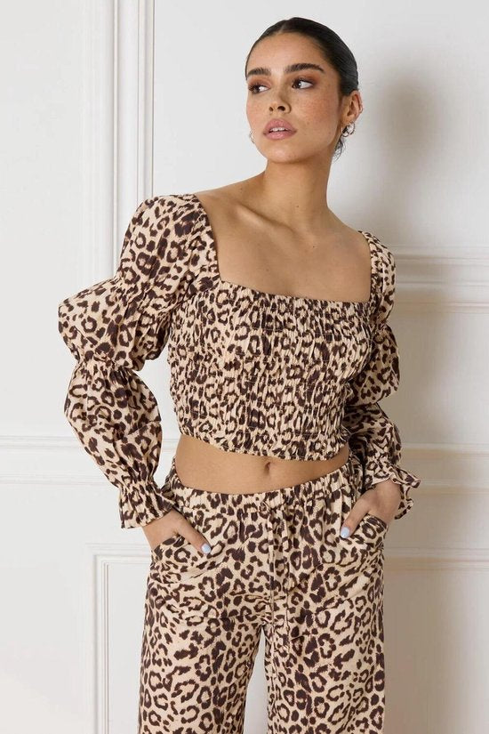 Sophisticated Department Bluse Lori Off Shoulder Top Leopard - Damengröße - Größe XS