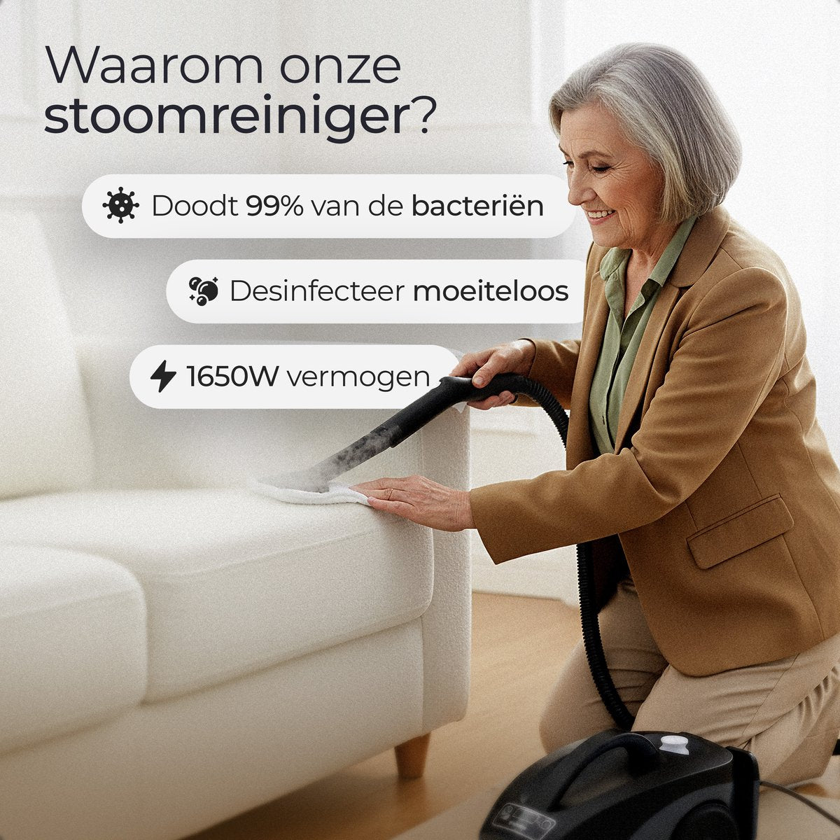 Atmosed AS-2 Dampfreiniger – 1650 W – 4 bar – 2,5 l – mit 20 Zubehörteilen