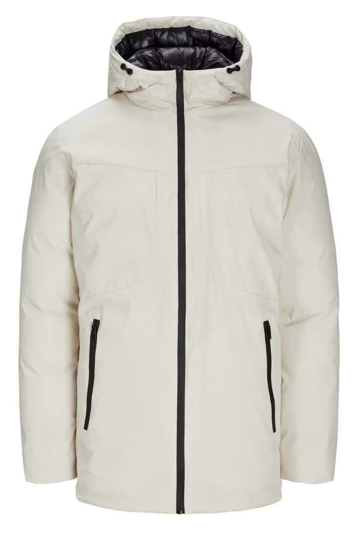 Jack & Jones Planet Parka Herrenjacke - Größe M - Farbe Creme