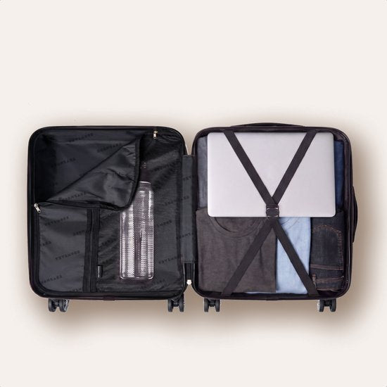 TRVLMORE Handgepäckkoffer – 40 x 30 x 20 cm – Unter-Sitz-Gepäck – 24 l – Zahlenschloss – 4 Rollen – Dunkelgrün
