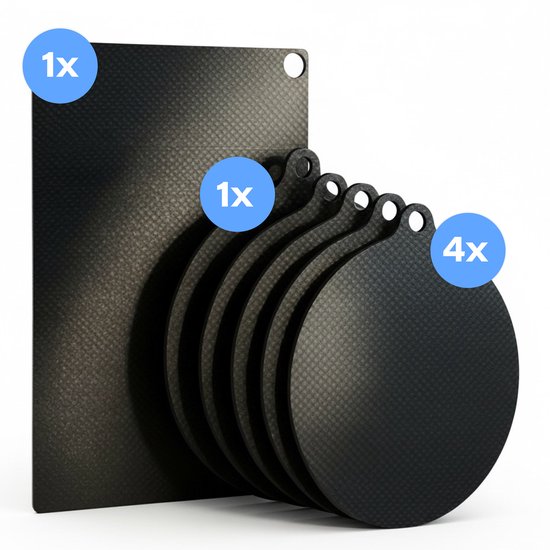LUFT Induktionsschutz 6er Pack - Hitzebeständig bis 280 ºC - Pfannenschutz - Abdeckplatte für Kochfeld - Matte - Matte rund - Geeignet für Booster-Funktion - Schwarz - Induktionsplattenschutz